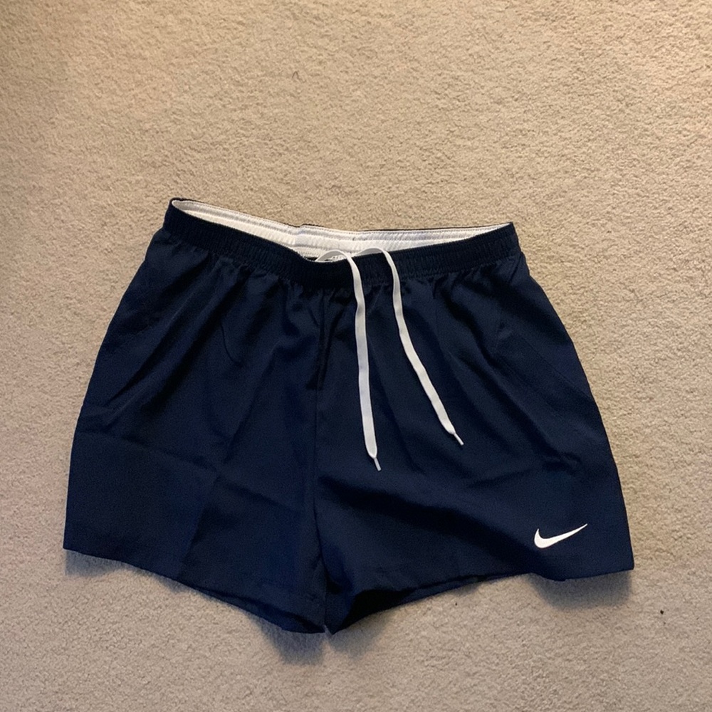 Nike navy blue soccer shorts